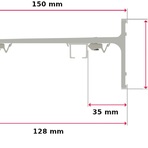 WSPORNIK ŚCIENNY PODWÓJNY XS CZARNY - 15CM